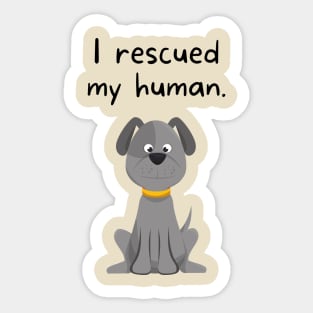 I rescued my human doggy Sticker